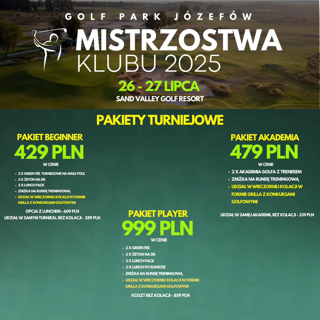 Mistrzostwa Klubu 2025 - 26-27 lipca, Sand Valley Golf Resort